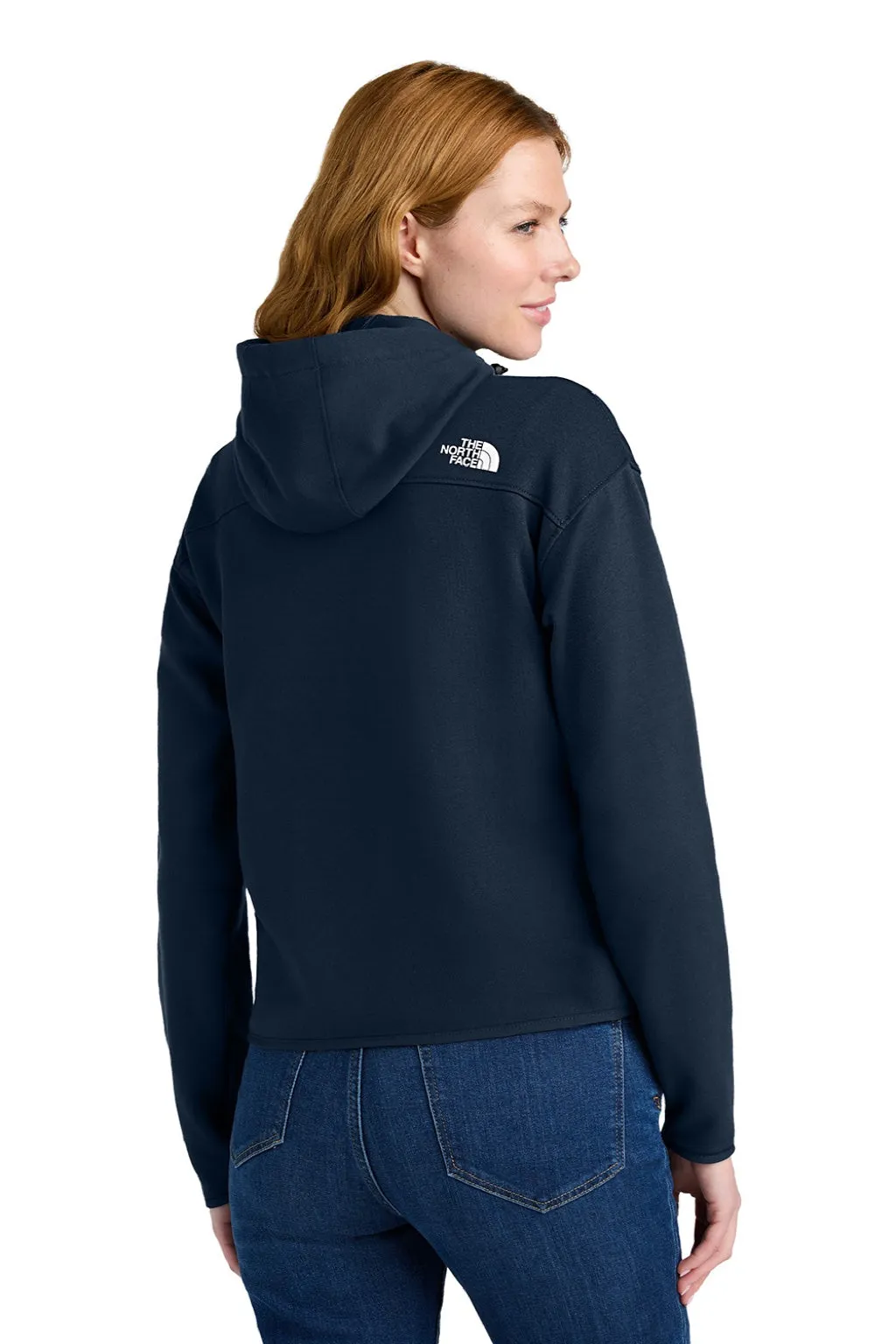 The North Face Womens Double Knit Full Zip Hooded Sweatshirt Hoodie w/ Pockets - Summit Navy Blue Clothing The-North-Face