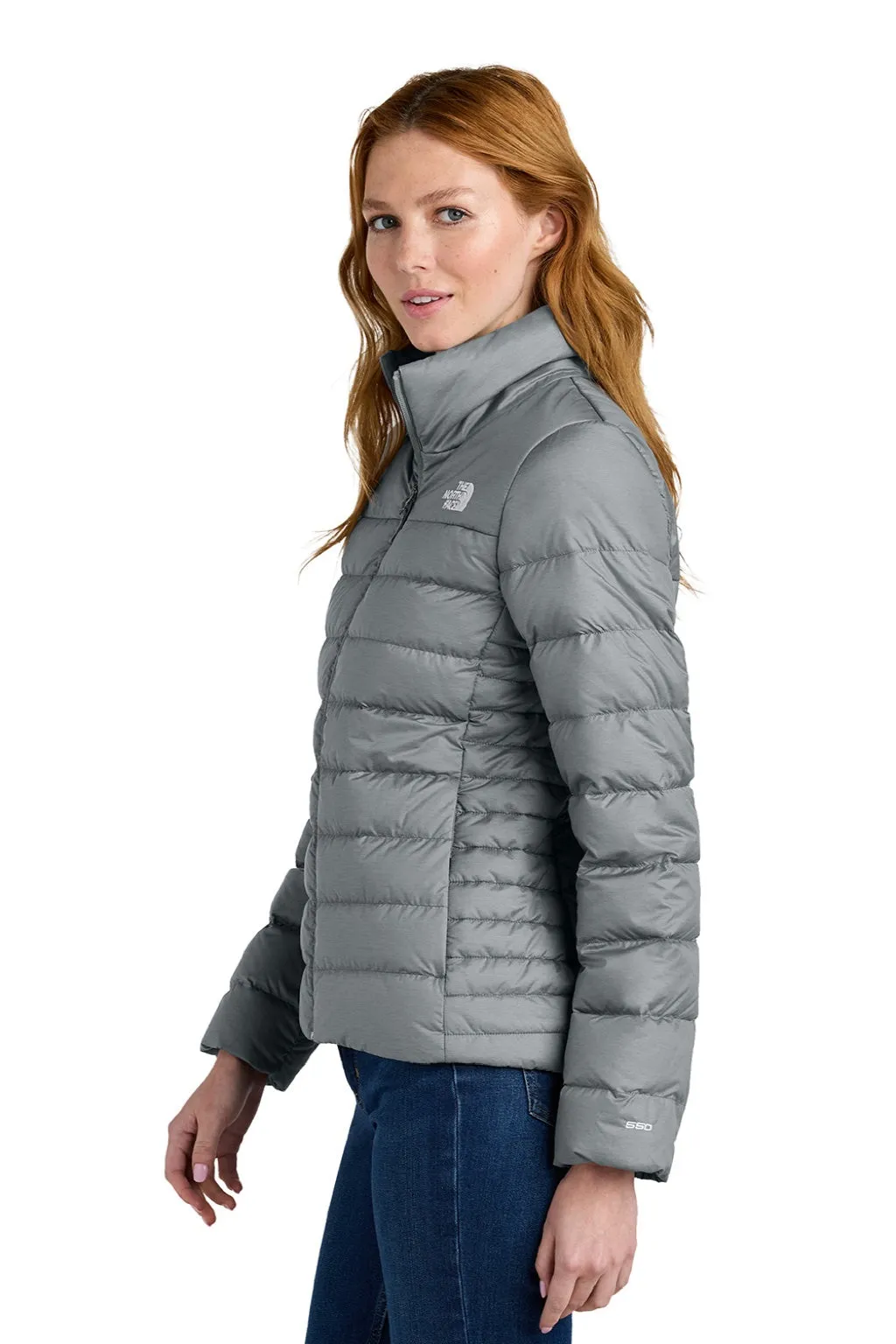 The North Face Womens Down Hybrid Water Resistant Full Zip Jacket - Heather Medium Grey Clothing The-North-Face