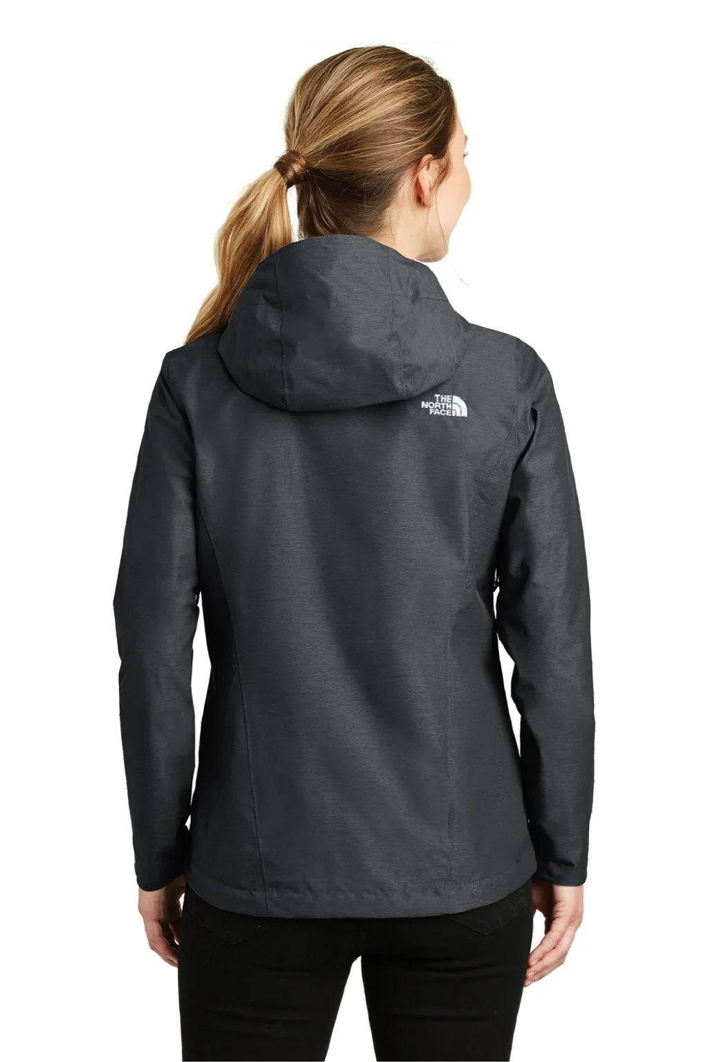 The North Face Womens DryVent Windproof & Waterproof Full Zip Hooded Jacket - Heather Dark Grey Clothing The-North-Face