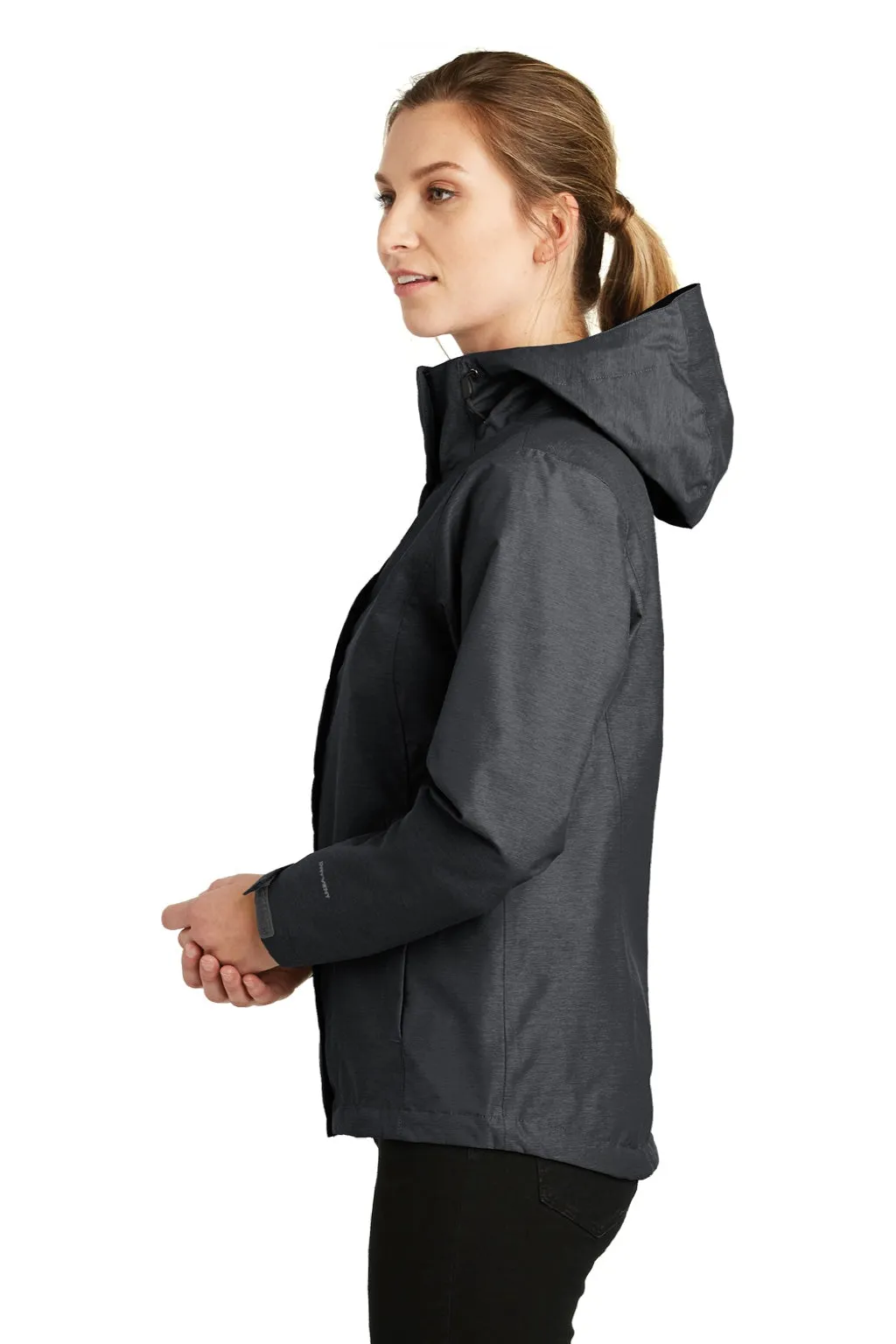 The North Face Womens DryVent Windproof & Waterproof Full Zip Hooded Jacket - Heather Dark Grey Clothing The-North-Face