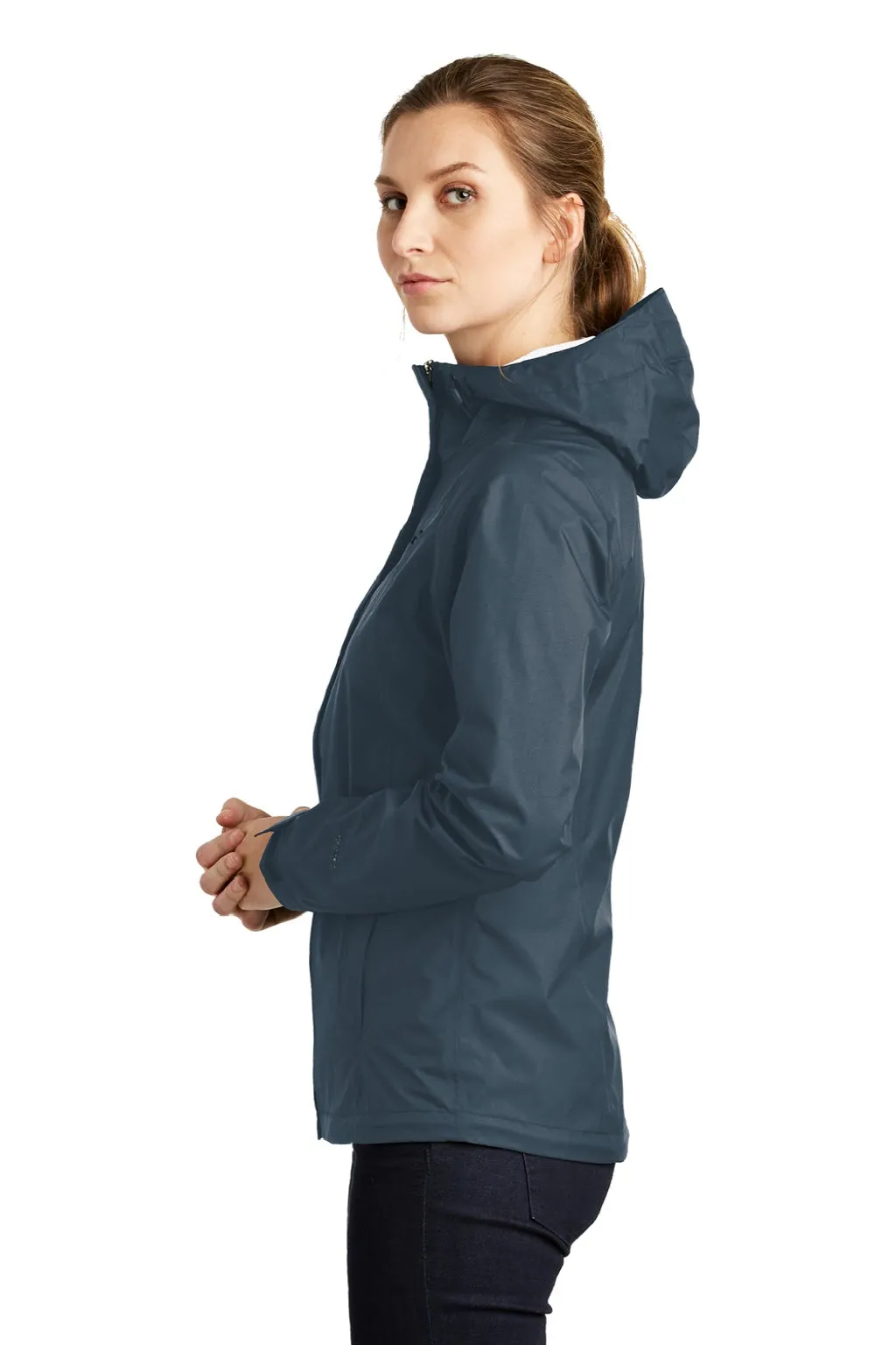 The North Face Womens DryVent Windproof & Waterproof Full Zip Hooded Jacket - Shady Blue Clothing The-North-Face