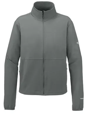 The North Face Womens Edge Stretch Wind & Water Resistant Full Zip Soft Shell Jacket - Smoked Pearl Grey Clothing The-North-Face