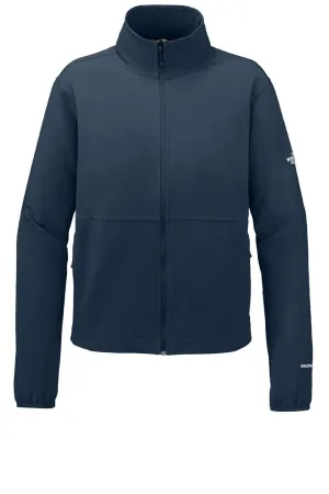 The North Face Womens Edge Stretch Wind & Water Resistant Full Zip Soft Shell Jacket - Summit Navy Blue Clothing The-North-Face