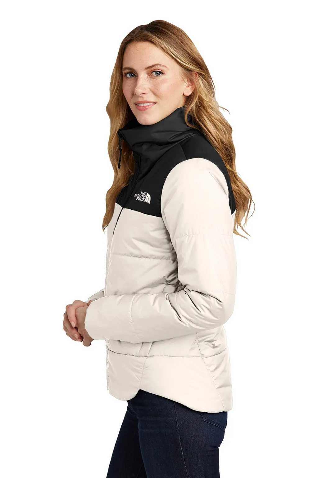 The North Face Womens Everyday Water Resistant Insulated Full Zip Jacket - Vintage White Clothing The-North-Face