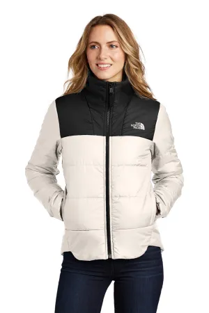 The North Face Womens Everyday Water Resistant Insulated Full Zip Jacket - Vintage White Clothing The-North-Face