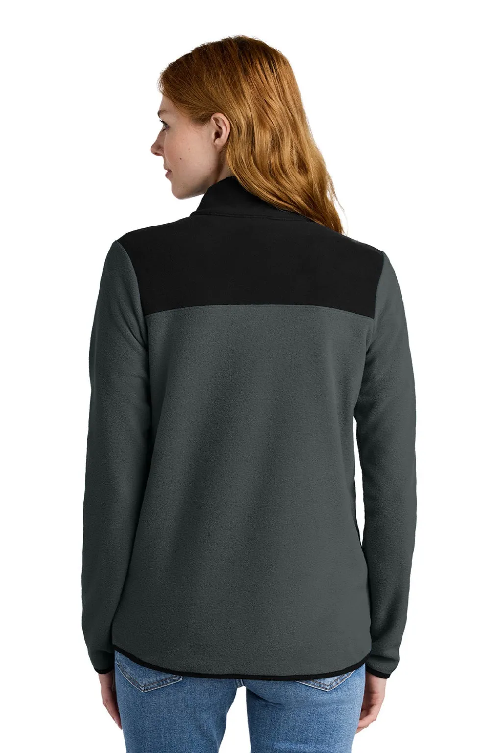 The North Face Womens Glacier Fleece 1/4 Zip Jacket - Asphalt Grey/Black Clothing The-North-Face
