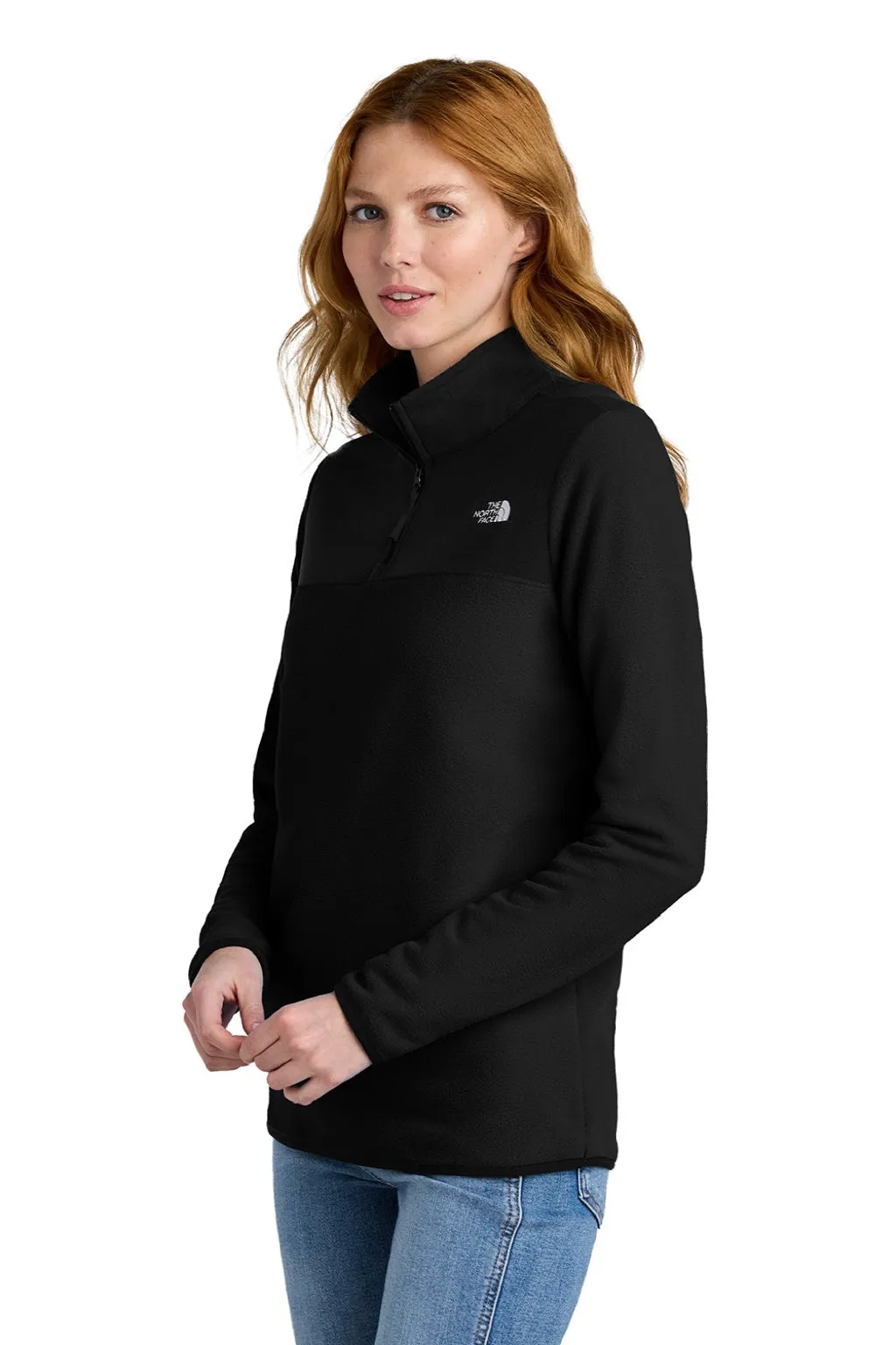 The North Face Womens Glacier Fleece 1/4 Zip Jacket - Black Clothing The-North-Face