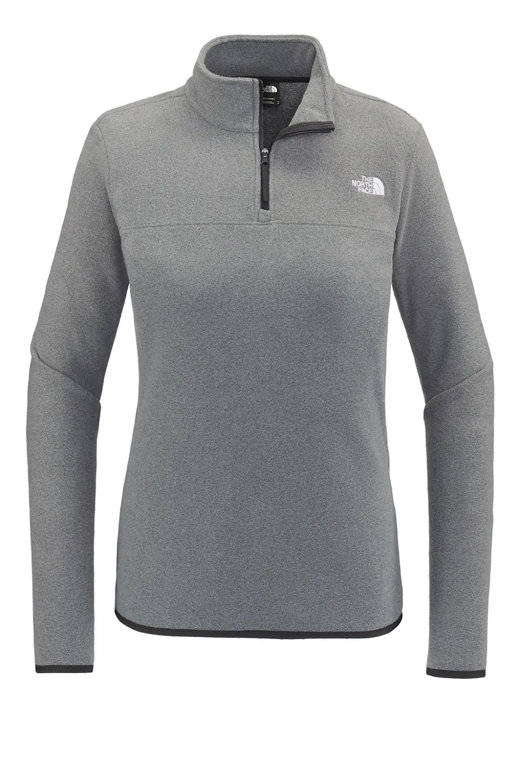 The North Face Womens Glacier Fleece 1/4 Zip Jacket - Heather Medium Grey Clothing The-North-Face