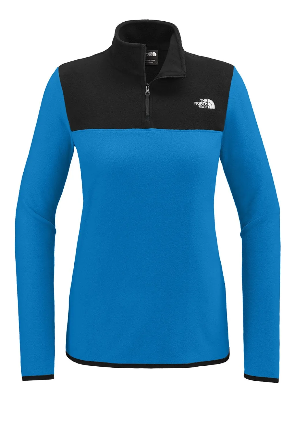 The North Face Womens Glacier Fleece 1/4 Zip Jacket - Hero Blue/Black Clothing The-North-Face