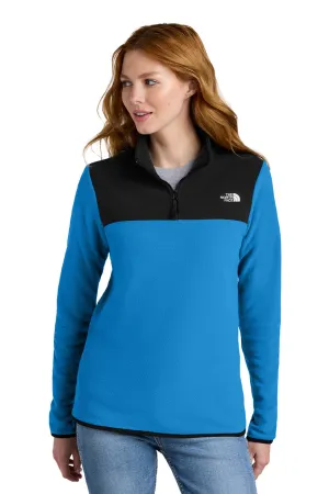 The North Face Womens Glacier Fleece 1/4 Zip Jacket - Hero Blue/Black Clothing The-North-Face