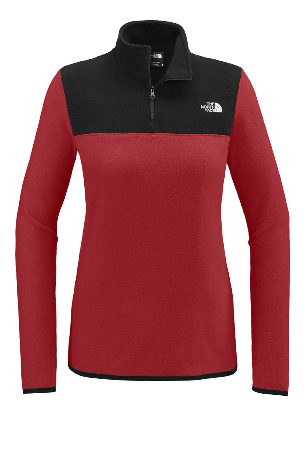 The North Face Womens Glacier Fleece 1/4 Zip Jacket - Rage Red/Black Clothing The-North-Face