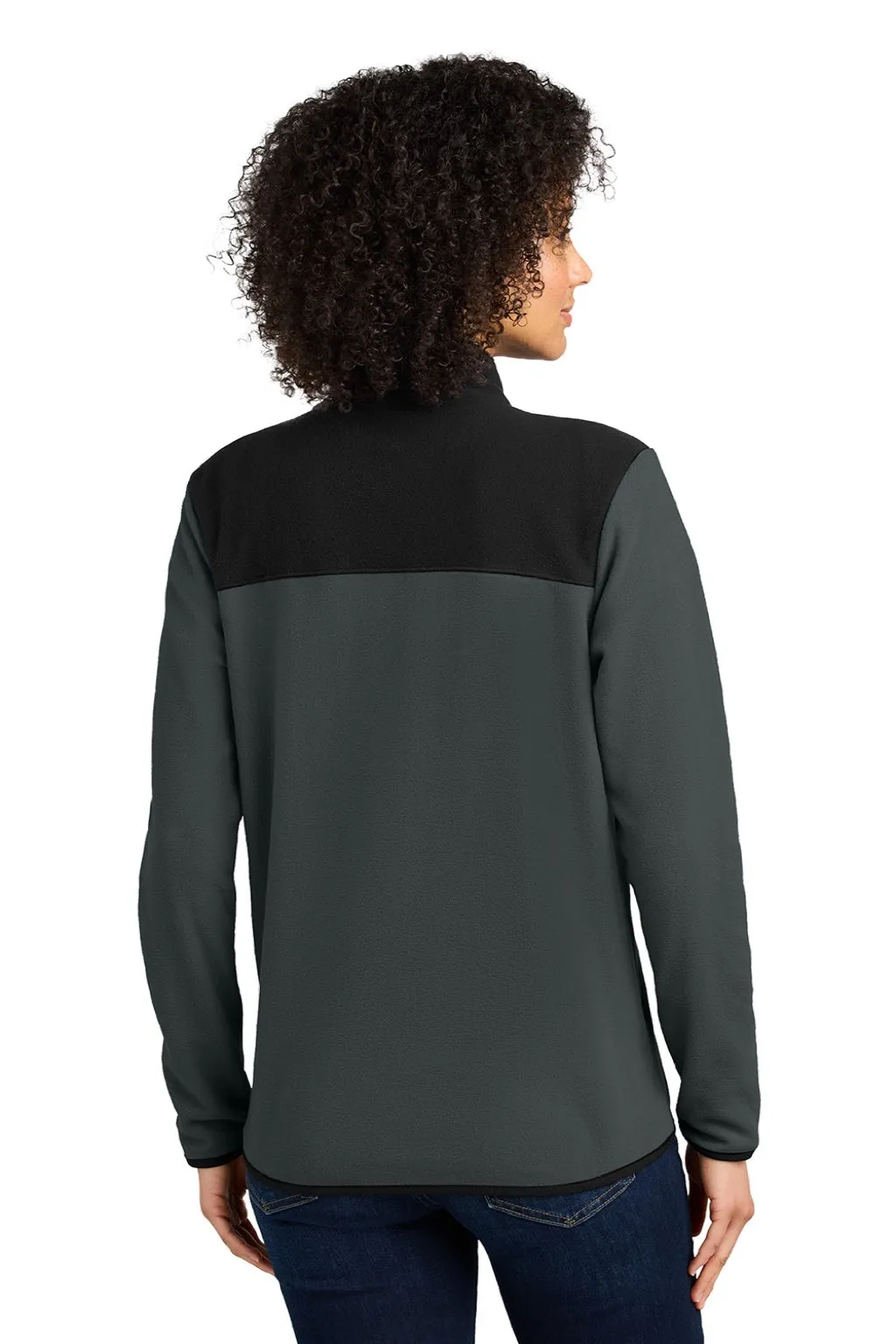 The North Face Womens Glacier Fleece Full Zip Jacket - Asphalt Grey/Black Clothing The-North-Face