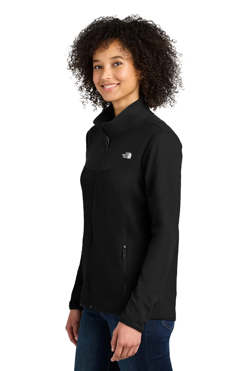 The North Face Womens Glacier Fleece Full Zip Jacket - Black Clothing The-North-Face