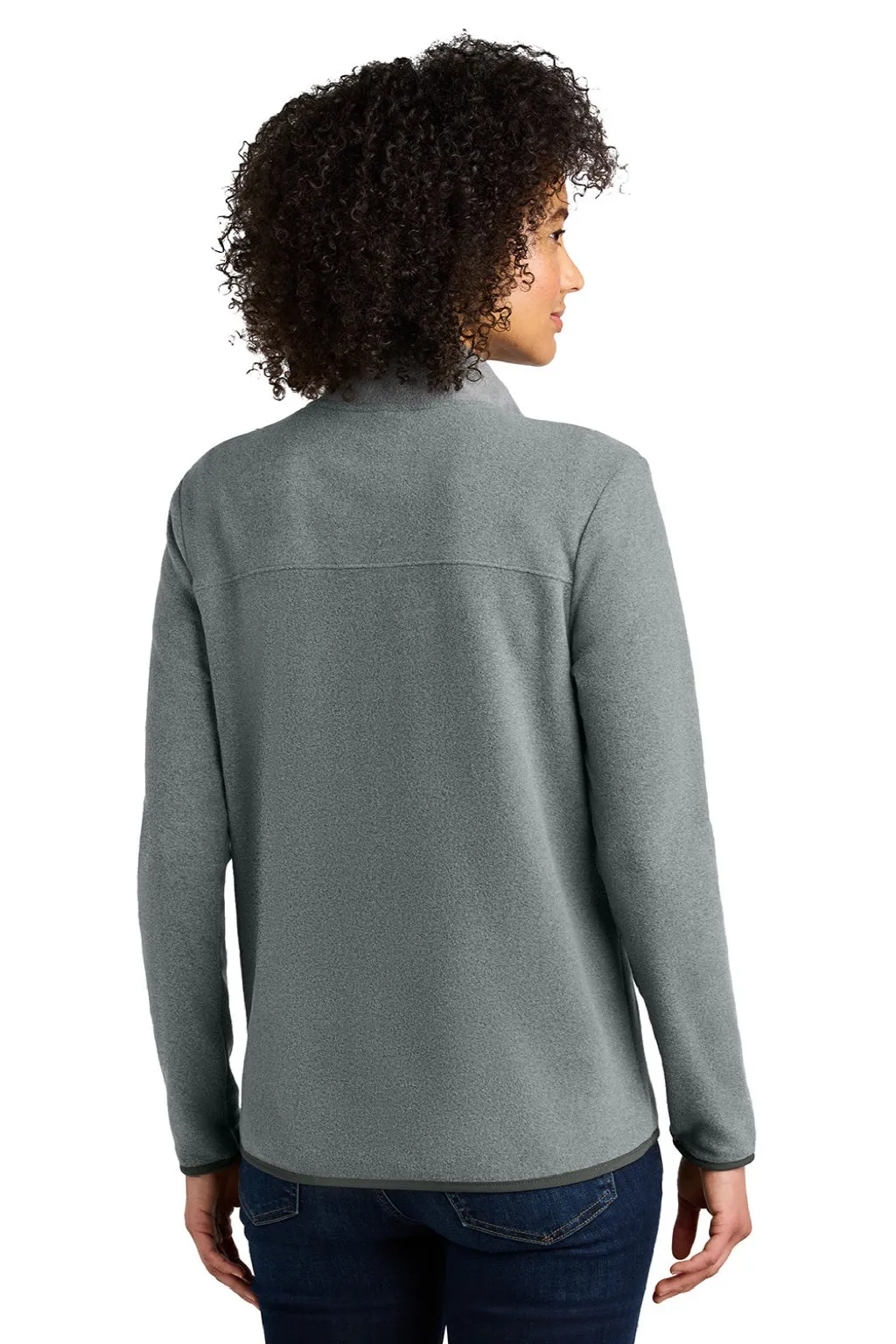 The North Face Womens Glacier Fleece Full Zip Jacket - Heather Medium Grey Clothing The-North-Face