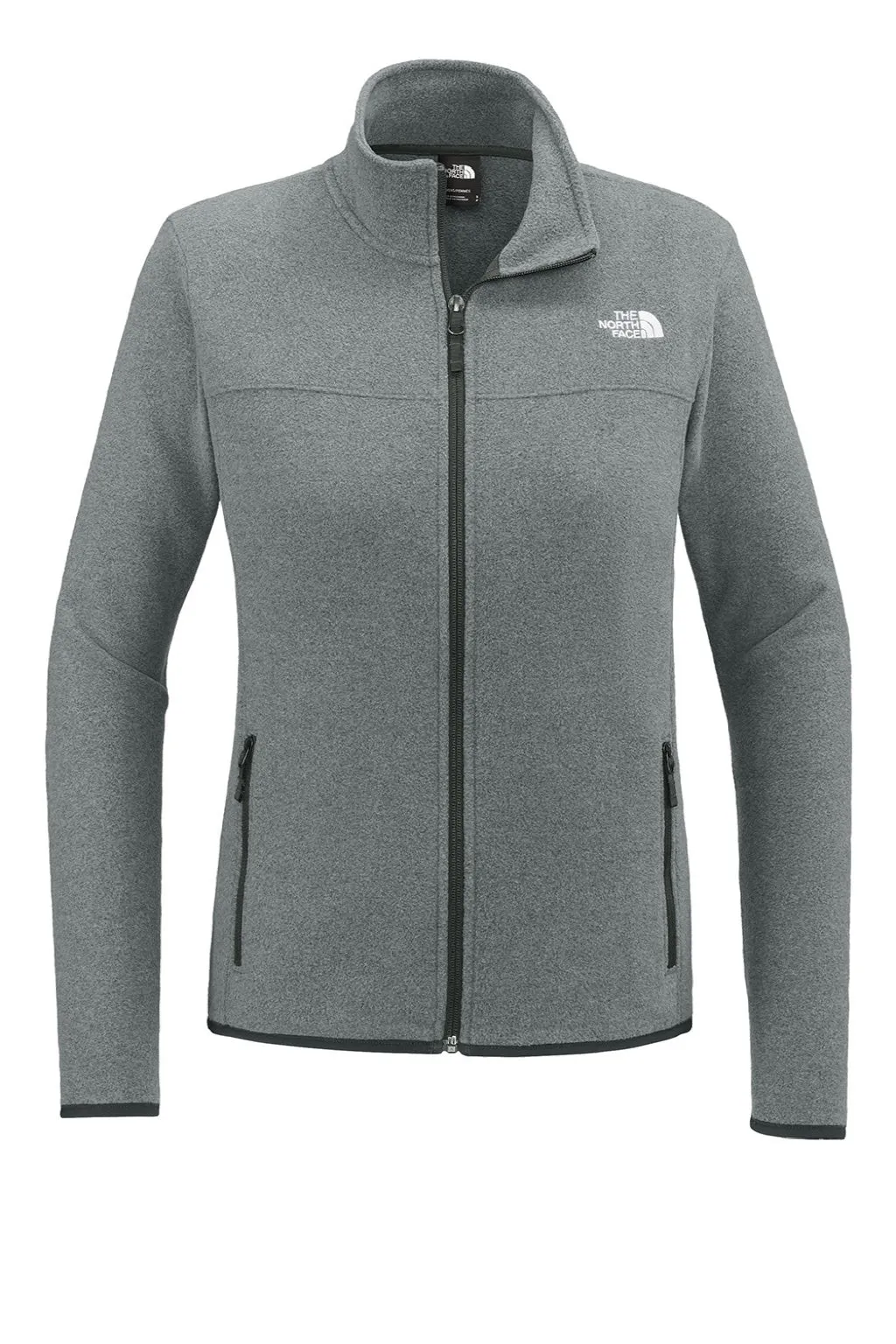 The North Face Womens Glacier Fleece Full Zip Jacket - Heather Medium Grey Clothing The-North-Face