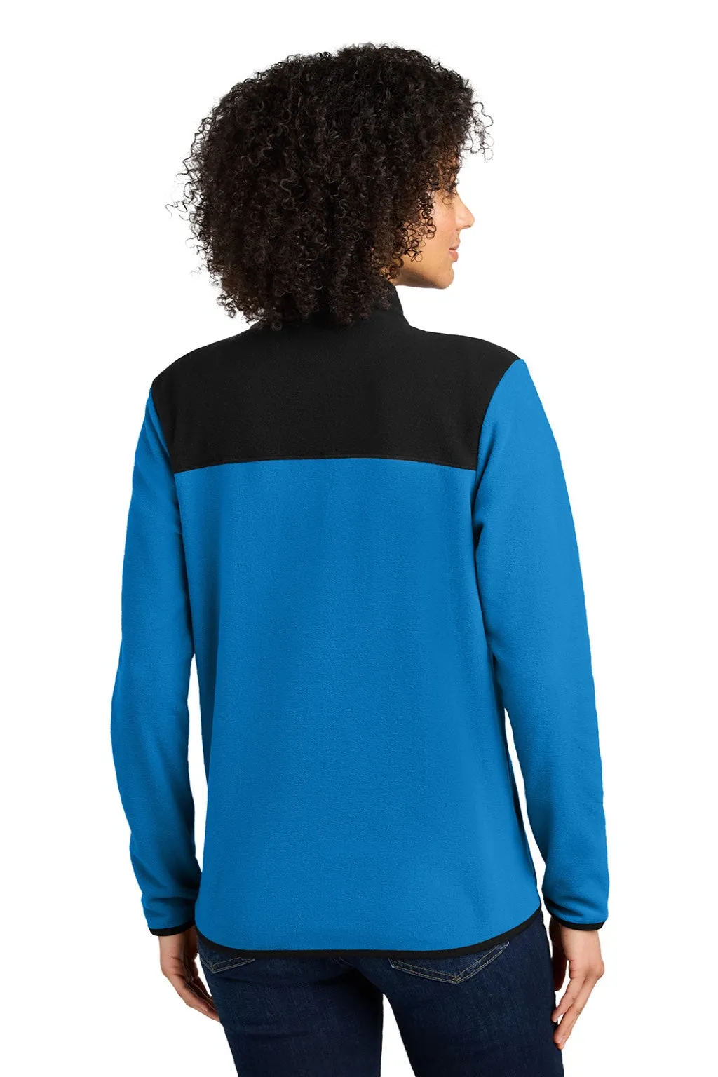 The North Face Womens Glacier Fleece Full Zip Jacket - Hero Blue/Black Clothing The-North-Face