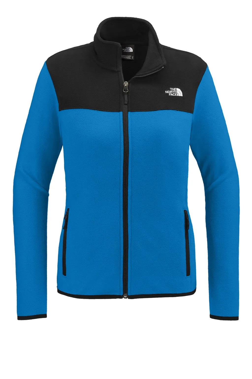 The North Face Womens Glacier Fleece Full Zip Jacket - Hero Blue/Black Clothing The-North-Face