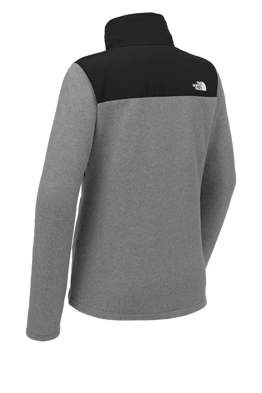 The North Face Womens Highest Peak Fleece Full Zip Jacket - Heather Medium Grey/Black Clothing The-North-Face