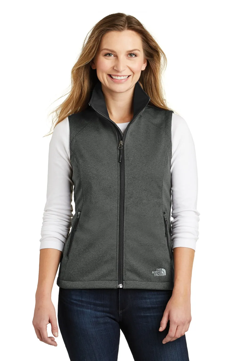 The North Face Womens Ridgeline Wind & Water Resistant Full Zip Vest - Heather Dark Grey Clothing The-North-Face