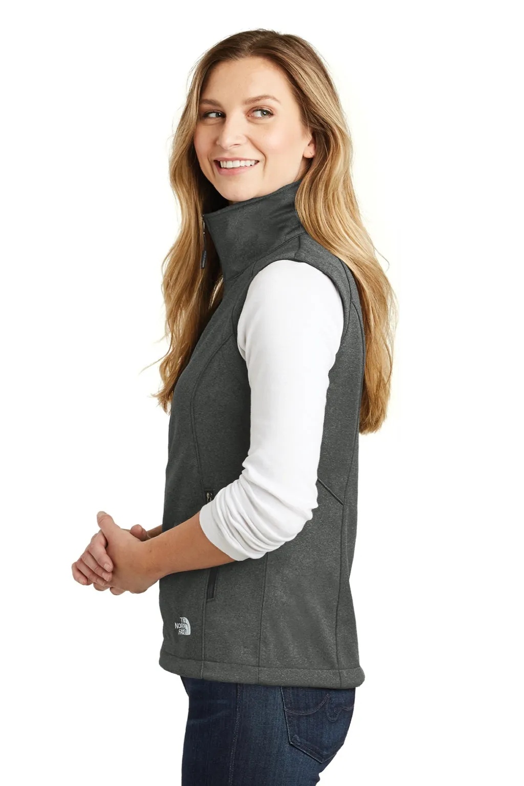 The North Face Womens Ridgeline Wind & Water Resistant Full Zip Vest - Heather Dark Grey Clothing The-North-Face