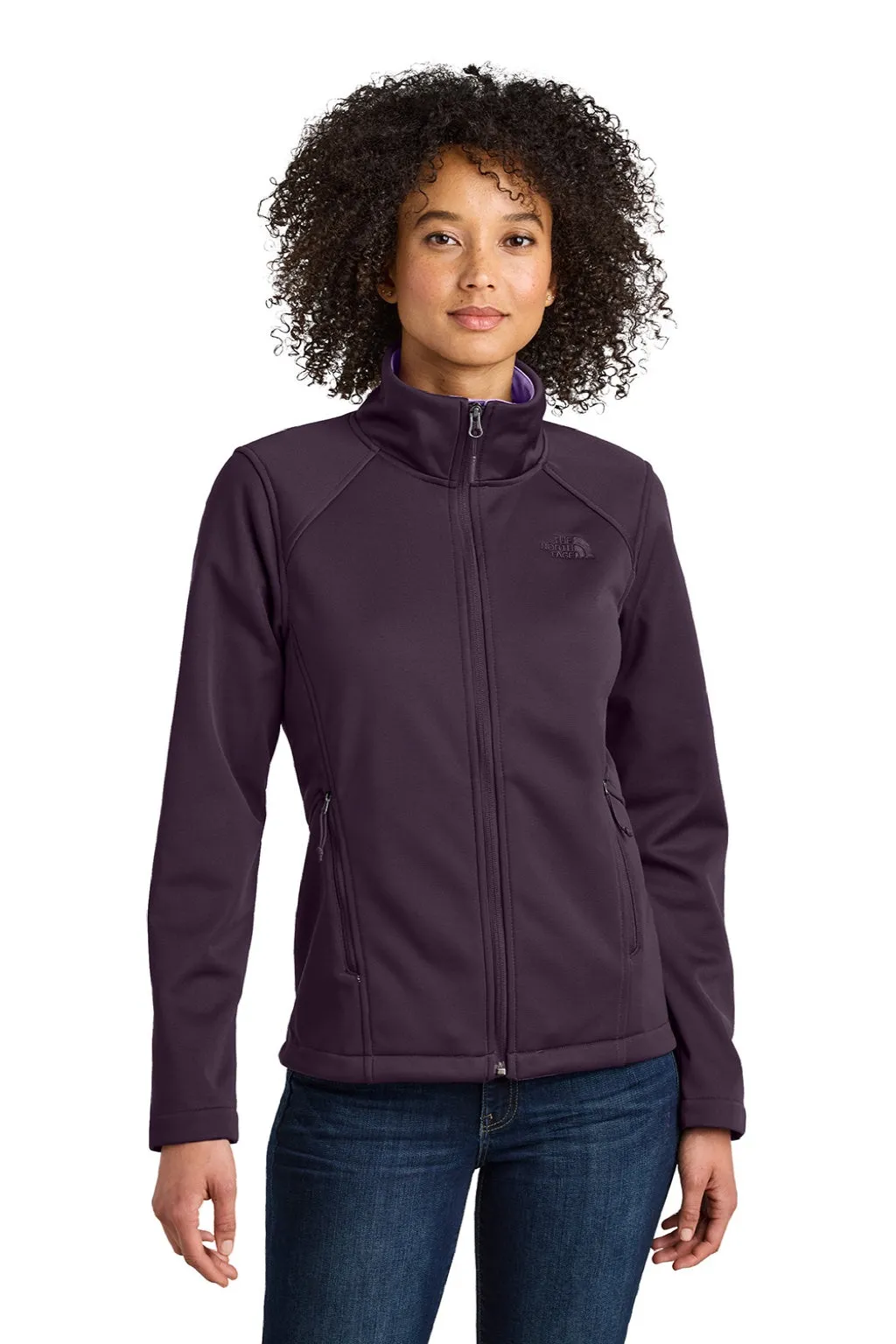 The North Face Womens Ridgewall Wind & Water Resistant Soft Shell Full Zip Jacket - Blackberry Wine Purple Clothing The-North-Face