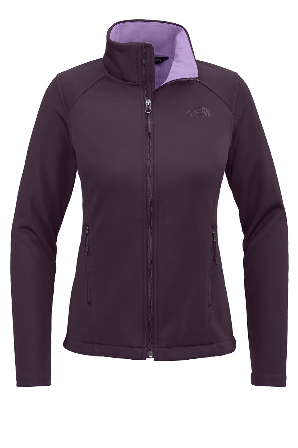 The North Face Womens Ridgewall Wind & Water Resistant Soft Shell Full Zip Jacket - Blackberry Wine Purple Clothing The-North-Face