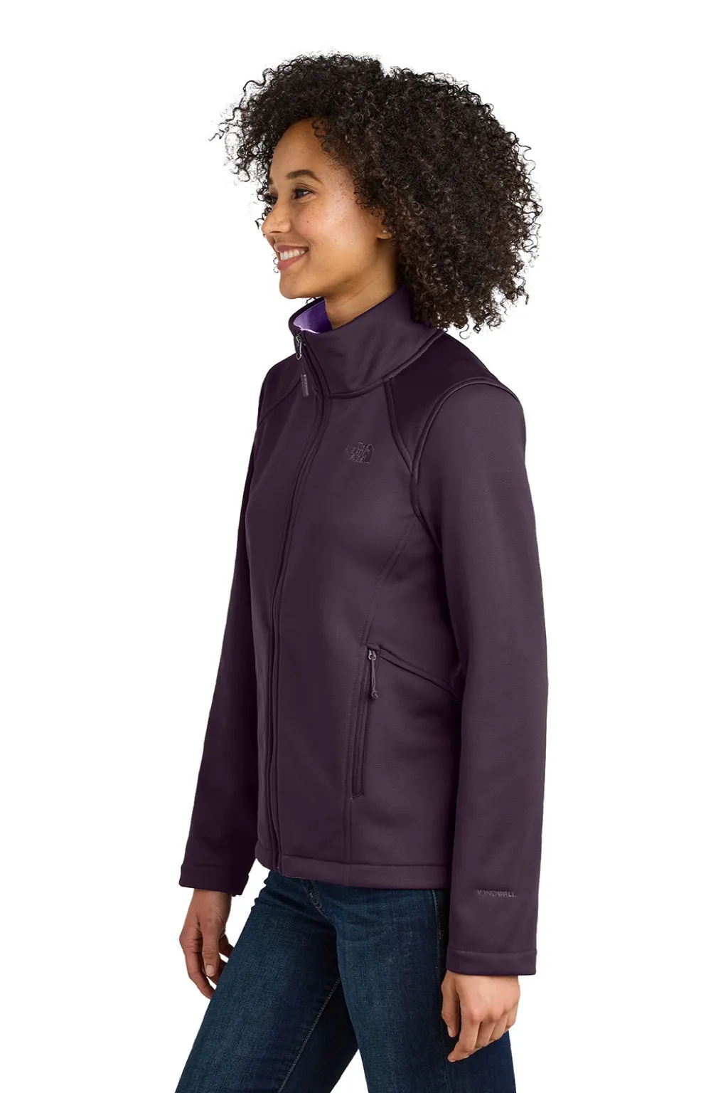 The North Face Womens Ridgewall Wind & Water Resistant Soft Shell Full Zip Jacket - Blackberry Wine Purple Clothing The-North-Face