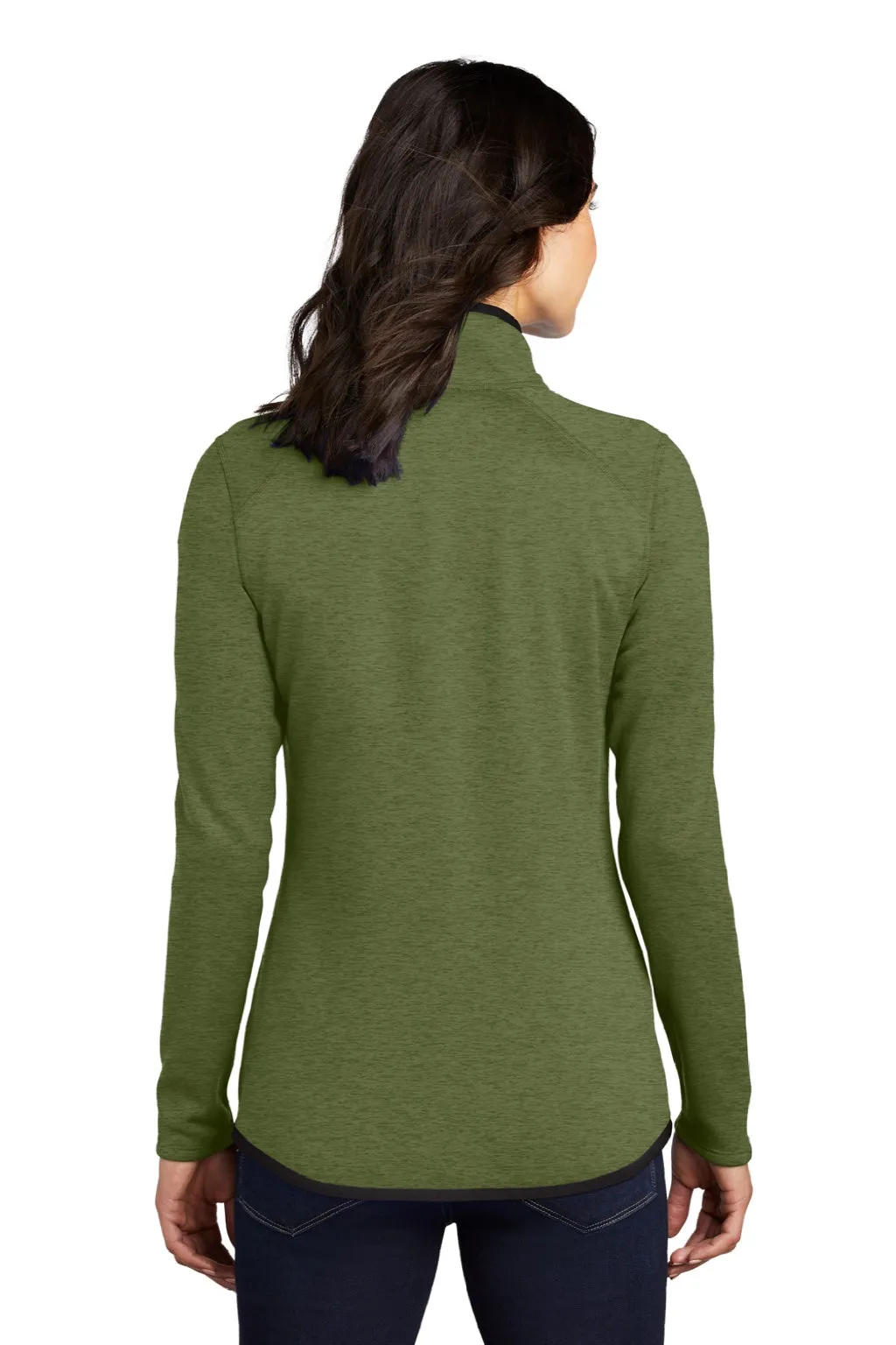 The North Face Womens Skyline Full Zip Fleece Jacket - Heather Clover Green Clothing The-North-Face