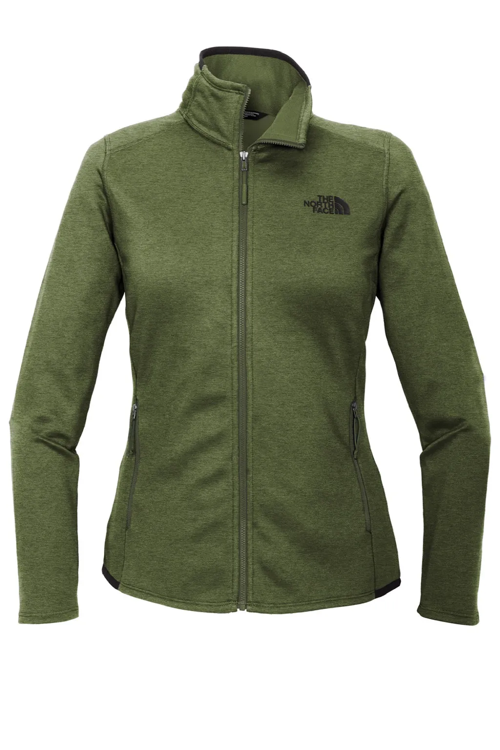 The North Face Womens Skyline Full Zip Fleece Jacket - Heather Clover Green Clothing The-North-Face