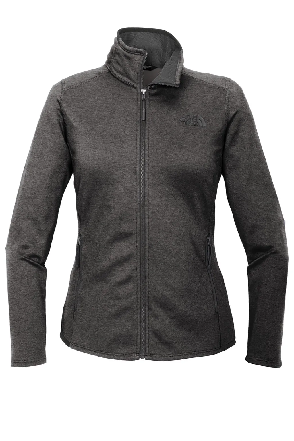 The North Face Womens Skyline Full Zip Fleece Jacket - Heather Dark Grey Clothing The-North-Face
