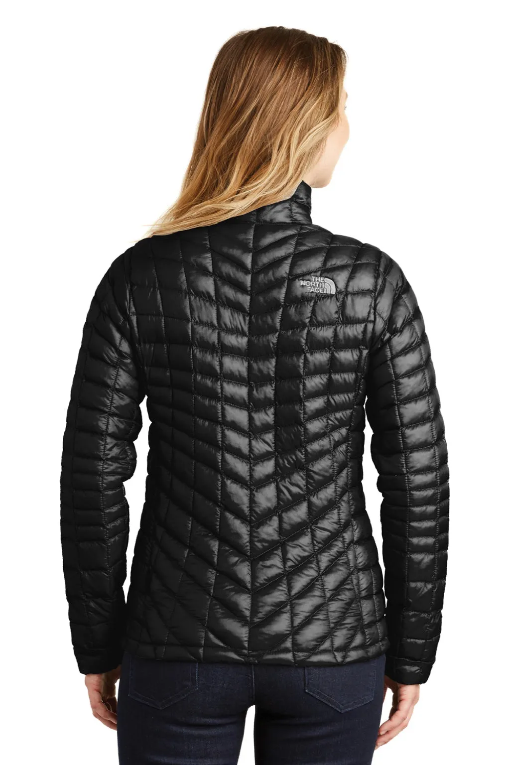 The North Face Womens ThermoBall Trekker Water Resistant Full Zip Jacket - Matte Black Clothing The-North-Face