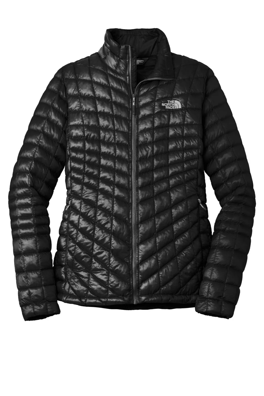 The North Face Womens ThermoBall Trekker Water Resistant Full Zip Jacket - Matte Black Clothing The-North-Face
