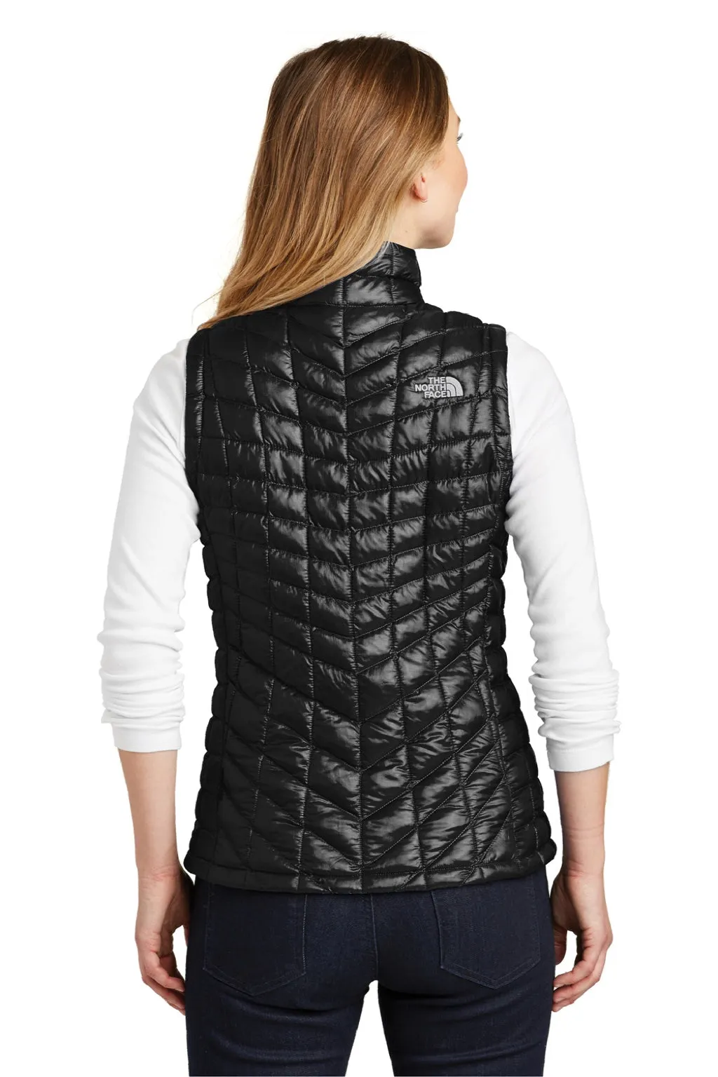The North Face Womens ThermoBall Trekker Water Resistant Full Zip Vest - Black Clothing The-North-Face
