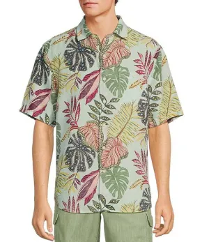 Tommy Bahama Sand Linen Retro Vines Camp Shirt - Aqua Aloha Tommy Bahama Clothing