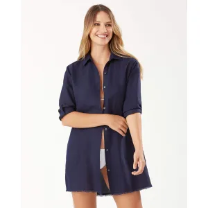 Tommy Bahama St Lucia Boyfriend Shirt Coverup - Mare Navy Tommy Bahama Clothing