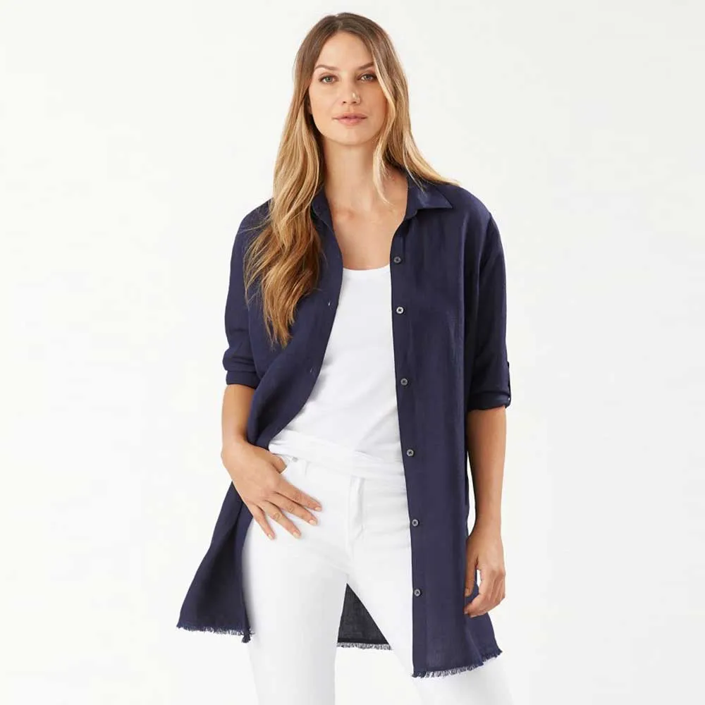 Tommy Bahama St Lucia Boyfriend Shirt Coverup - Mare Navy Tommy Bahama Clothing