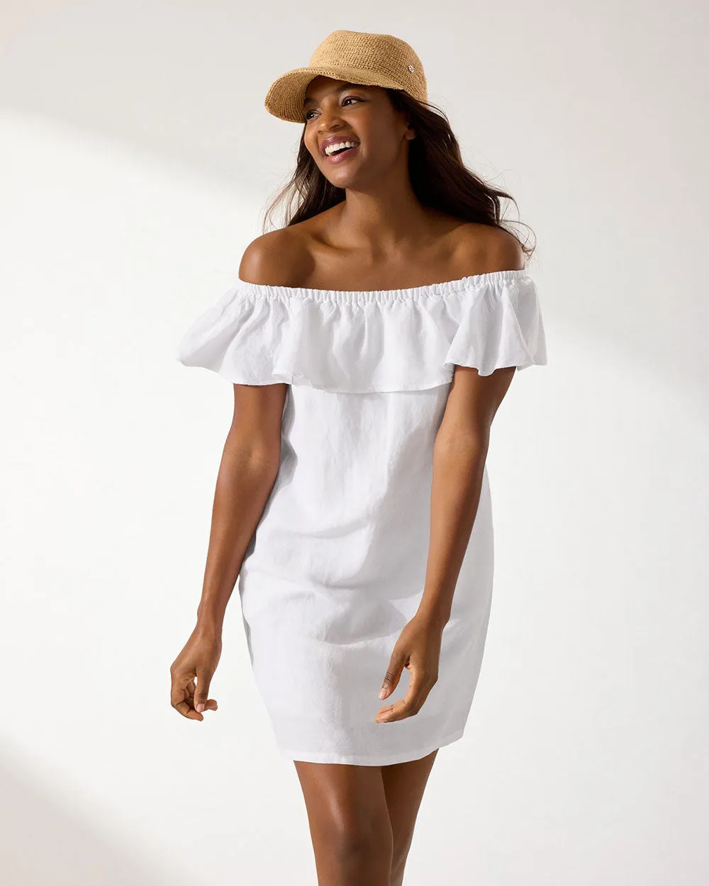 Tommy Bahama St. Lucia Off The Shoulder Dress Cover Up - White Tommy Bahama Clothing