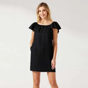 Tommy Bahama St. Lucia Off The Shoulder Ruffle Dress Cover Up - Black Tommy Bahama Clothing