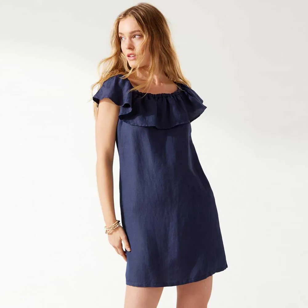 Tommy Bahama St. Lucia Off The Shoulder Ruffle Dress Cover Up - Mare Navy Tommy Bahama Clothing