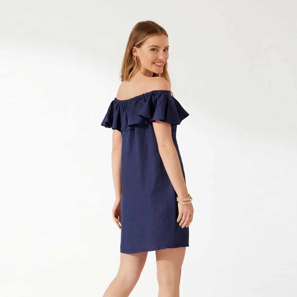 Tommy Bahama St. Lucia Off The Shoulder Ruffle Dress Cover Up - Mare Navy Tommy Bahama Clothing