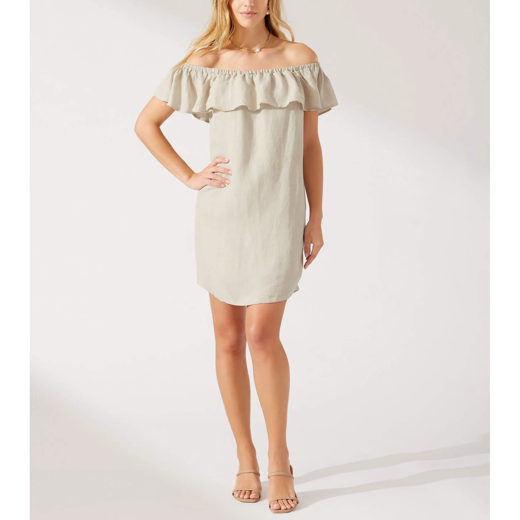 Tommy Bahama St. Lucia Off The Shoulder Ruffle Dress Coverup - Twill Tommy Bahama Clothing