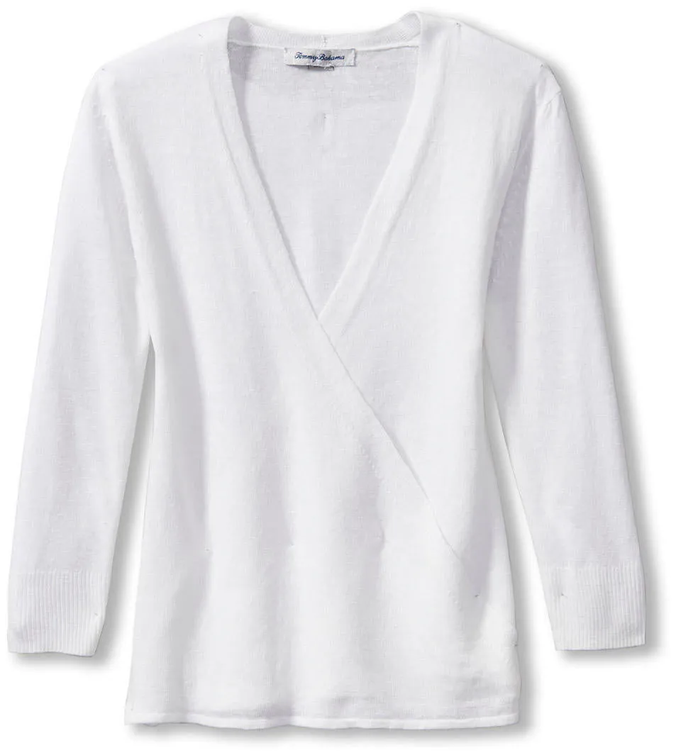 Tommy Bahama Women's Addison Linen Rayon Cardigan - White Tommy Bahama Clothing