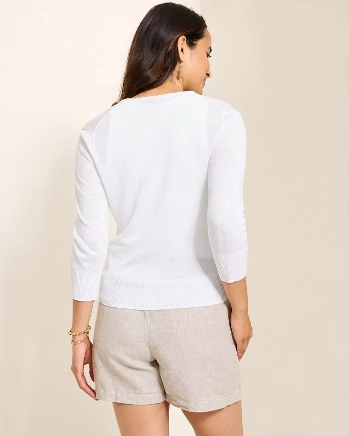 Tommy Bahama Women's Addison Linen Rayon Cardigan - White Tommy Bahama Clothing