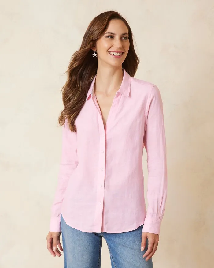 Tommy Bahama Women's Coastalina Long Sleeve Linen Top - Bikini Tommy Bahama Clothing