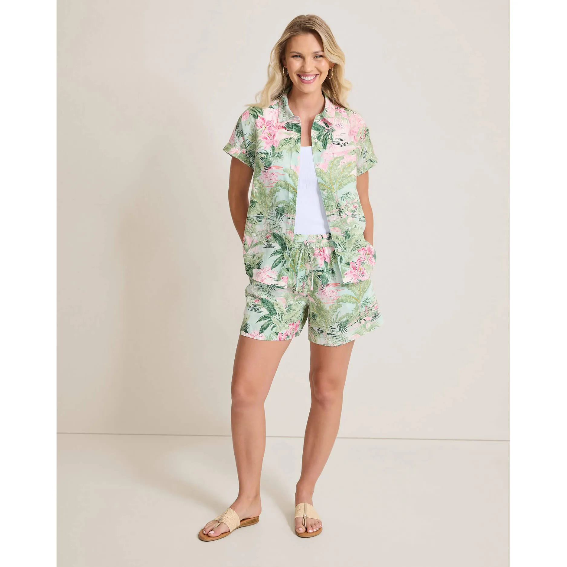 Tommy Bahama Women's Garden Villa Easy Linen Shorts - Canal Blue Tommy Bahama Clothing