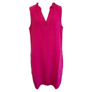 Tommy Bahama Women's Two Palms Double Ruffle Linen Dress - Bright Blush Tommy Bahama Clothing