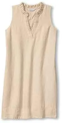 Tommy Bahama Women's Two Palms Double Ruffle Linen Dress - Natural Tommy Bahama Clothing