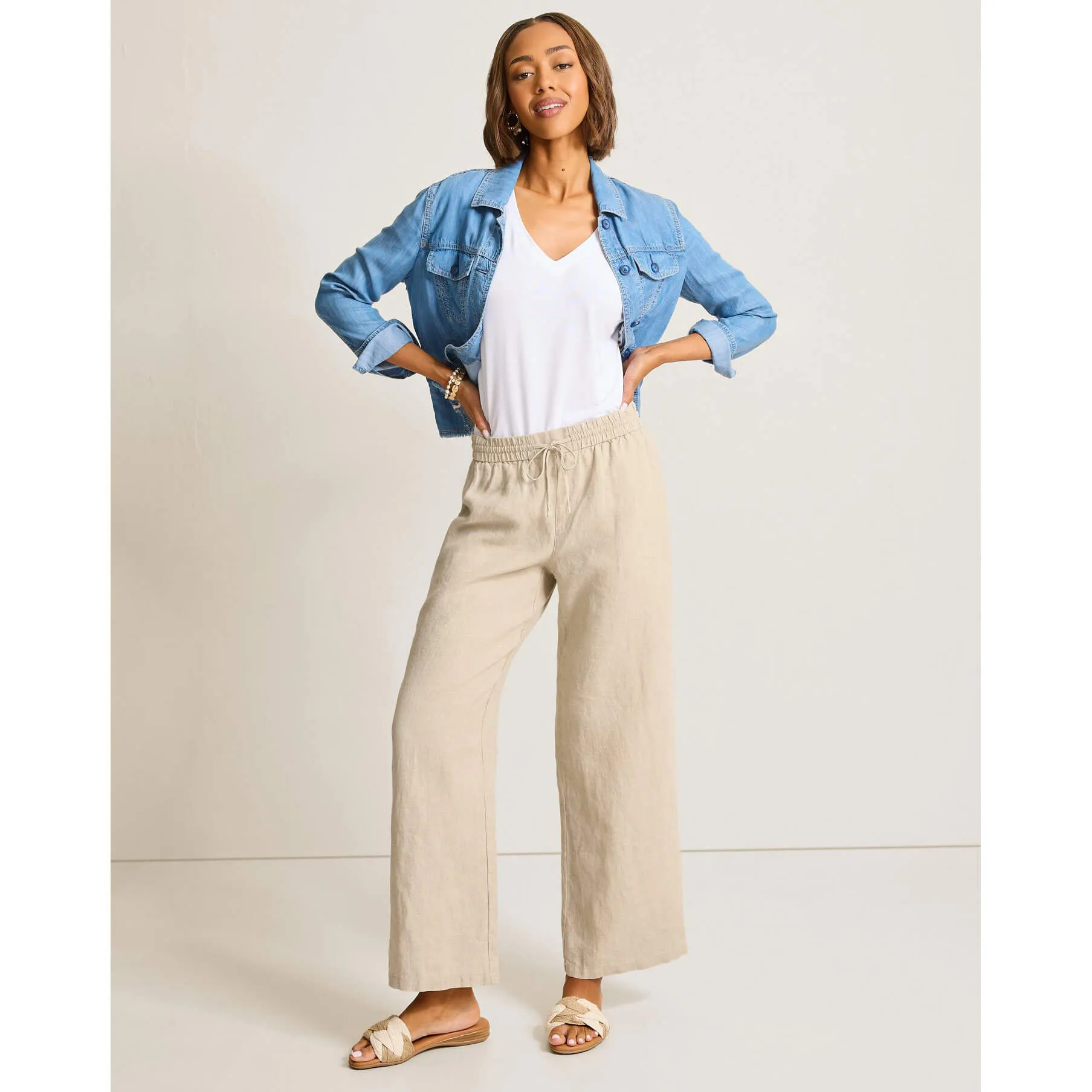 Tommy Bahama Women's Two Palms Easy Linen Pants - Natural Tommy Bahama Clothing