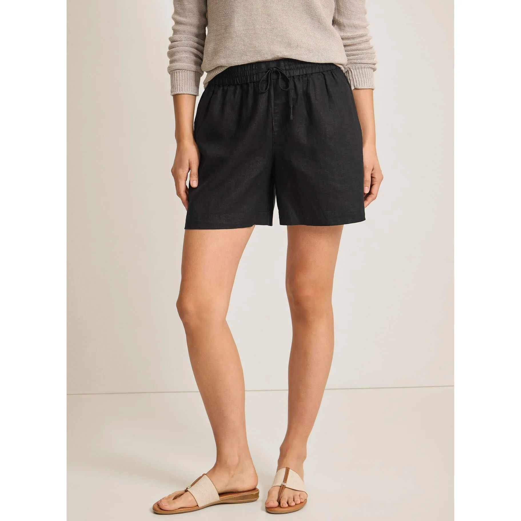 Tommy Bahama Women's Two Palms Easy Linen Shorts - Black Tommy Bahama Clothing