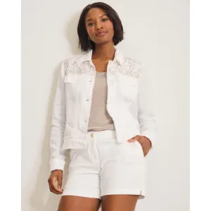 Tommy Bahama Women's Two Palms Flora Fresco Linen Jacket - White Tommy Bahama Clothing